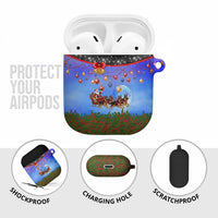 German Shepherd Christmas AirPods Case with Santa Sleigh and Holiday Ornament Design - Wonder Print Shop