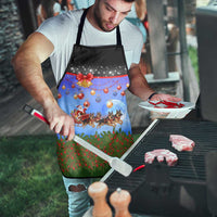 German Shepherd Christmas Apron with Santa Sleigh and Holiday Ornament Design - Wonder Print Shop