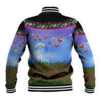 German Shepherd Christmas Baseball Jacket with Santa Sleigh and Holiday Ornament Design - Wonder Print Shop