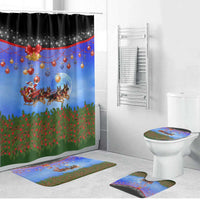 German Shepherd Christmas Bathroom Set with Santa Sleigh and Holiday Ornament Design - Wonder Print Shop