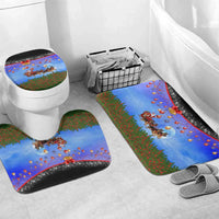 German Shepherd Christmas Bathroom Set with Santa Sleigh and Holiday Ornament Design - Wonder Print Shop