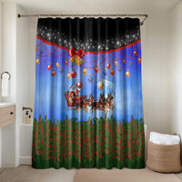 German Shepherd Christmas Bathroom Set with Santa Sleigh and Holiday Ornament Design - Wonder Print Shop