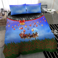 German Shepherd Christmas Bedding Set with Santa Sleigh and Holiday Ornament Design - Wonder Print Shop