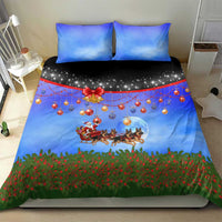 German Shepherd Christmas Bedding Set with Santa Sleigh and Holiday Ornament Design - Wonder Print Shop