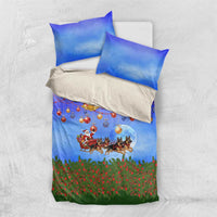 German Shepherd Christmas Bedding Set with Santa Sleigh and Holiday Ornament Design - Wonder Print Shop