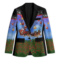 German Shepherd Christmas Blazer with Santa Sleigh and Holiday Ornament Design - Wonder Print Shop