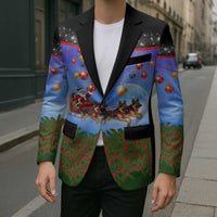 German Shepherd Christmas Blazer with Santa Sleigh and Holiday Ornament Design - Wonder Print Shop