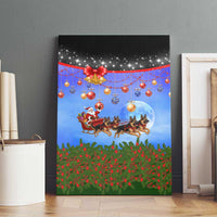 German Shepherd Christmas Canvas Wall Art with Santa Sleigh and Holiday Ornament Design - Wonder Print Shop