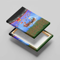 German Shepherd Christmas Canvas Wall Art with Santa Sleigh and Holiday Ornament Design - Wonder Print Shop