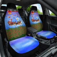 German Shepherd Christmas Car Seat Cover with Santa Sleigh and Holiday Ornament Design - Wonder Print Shop