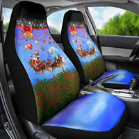 German Shepherd Christmas Car Seat Cover with Santa Sleigh and Holiday Ornament Design - Wonder Print Shop