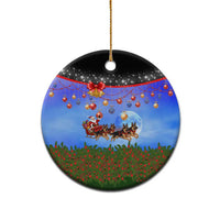 German Shepherd Christmas Ceramic Ornament with Santa Sleigh and Holiday Ornament Design - Wonder Print Shop