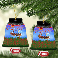 German Shepherd Christmas Ceramic Ornament with Santa Sleigh and Holiday Ornament Design - Wonder Print Shop