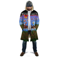 German Shepherd Christmas Cloak with Santa Sleigh and Holiday Ornament Design - Wonder Print Shop