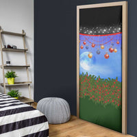 German Shepherd Christmas Door Cover with Santa Sleigh and Holiday Ornament Design - Wonder Print Shop