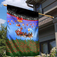 German Shepherd Christmas Garden Flag with Santa Sleigh and Holiday Ornament Design - Wonder Print Shop