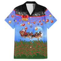 German Shepherd Christmas Hawaiian Shirt with Santa Sleigh and Holiday Ornament Design - Wonder Print Shop