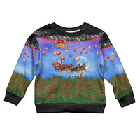 German Shepherd Christmas Kid Ugly Christmas Sweater with Santa Sleigh and Holiday Ornament Design - Wonder Print Shop