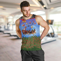 German Shepherd Christmas Men Tank Top with Santa Sleigh and Holiday Ornament Design - Wonder Print Shop