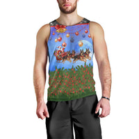 German Shepherd Christmas Men Tank Top with Santa Sleigh and Holiday Ornament Design - Wonder Print Shop