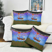 German Shepherd Christmas Pillow Cover with Santa Sleigh and Holiday Ornament Design - Wonder Print Shop