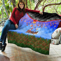 German Shepherd Christmas Quilt with Santa Sleigh and Holiday Ornament Design - Wonder Print Shop