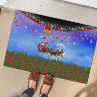 German Shepherd Christmas Rubber Doormat with Santa Sleigh and Holiday Ornament Design - Wonder Print Shop