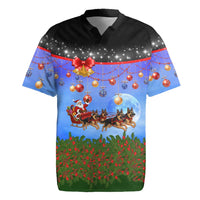 German Shepherd Christmas Rugby Jersey with Santa Sleigh and Holiday Ornament Design - Wonder Print Shop
