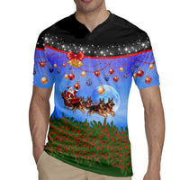 German Shepherd Christmas Rugby Jersey with Santa Sleigh and Holiday Ornament Design - Wonder Print Shop
