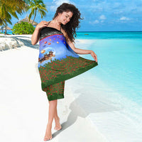 German Shepherd Christmas Sarong with Santa Sleigh and Holiday Ornament Design - Wonder Print Shop