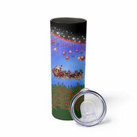 German Shepherd Christmas Skinny Tumbler with Santa Sleigh and Holiday Ornament Design - Wonder Print Shop