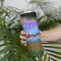 German Shepherd Christmas Skinny Tumbler with Santa Sleigh and Holiday Ornament Design - Wonder Print Shop