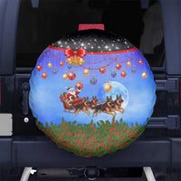 German Shepherd Christmas Spare Tire Cover with Santa Sleigh and Holiday Ornament Design - Wonder Print Shop