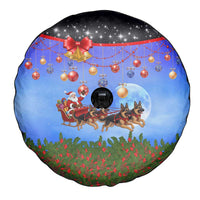 German Shepherd Christmas Spare Tire Cover with Santa Sleigh and Holiday Ornament Design - Wonder Print Shop