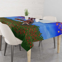 German Shepherd Christmas Tablecloth with Santa Sleigh and Holiday Ornament Design - Wonder Print Shop