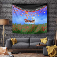 German Shepherd Christmas Tapestry with Santa Sleigh and Holiday Ornament Design - Wonder Print Shop