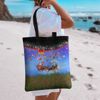 German Shepherd Christmas Tote Bag with Santa Sleigh and Holiday Ornament Design - Wonder Print Shop