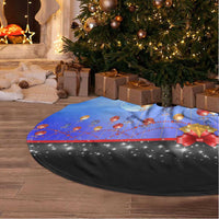 German Shepherd Christmas Tree Skirt with Santa Sleigh and Holiday Ornament Design - Wonder Print Shop