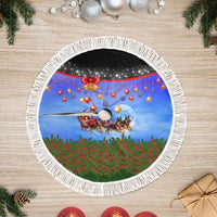 German Shepherd Christmas Tree Skirt with Santa Sleigh and Holiday Ornament Design - Wonder Print Shop