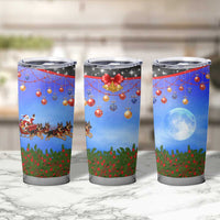 German Shepherd Christmas Tumbler Cup with Santa Sleigh and Holiday Ornament Design - Wonder Print Shop