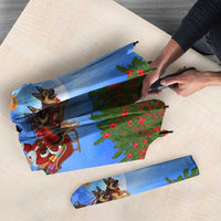 German Shepherd Christmas Umbrella with Santa Sleigh and Holiday Ornament Design - Wonder Print Shop