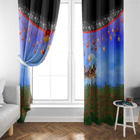 German Shepherd Christmas Window Curtain with Santa Sleigh and Holiday Ornament Design - Wonder Print Shop