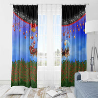 German Shepherd Christmas Window Curtain with Santa Sleigh and Holiday Ornament Design - Wonder Print Shop