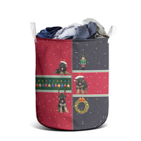 German Shepherd Puppy Christmas Laundry Basket with Ornaments Wreath and Nutcracker Design - Wonder Print Shop