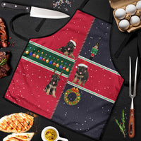German Shepherd Puppy Christmas Apron with Ornaments Wreath and Nutcracker Design - Wonder Print Shop