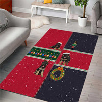 German Shepherd Puppy Christmas Area Rug with Ornaments Wreath and Nutcracker Design - Wonder Print Shop