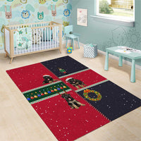 German Shepherd Puppy Christmas Area Rug with Ornaments Wreath and Nutcracker Design - Wonder Print Shop