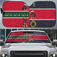 German Shepherd Puppy Christmas Auto Sun Shade with Ornaments Wreath and Nutcracker Design - Wonder Print Shop