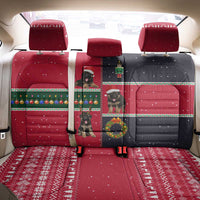 German Shepherd Puppy Christmas Back Car Seat Cover with Ornaments Wreath and Nutcracker Design - Wonder Print Shop