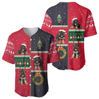 German Shepherd Puppy Christmas Baseball Jersey with Ornaments Wreath and Nutcracker Design - Wonder Print Shop